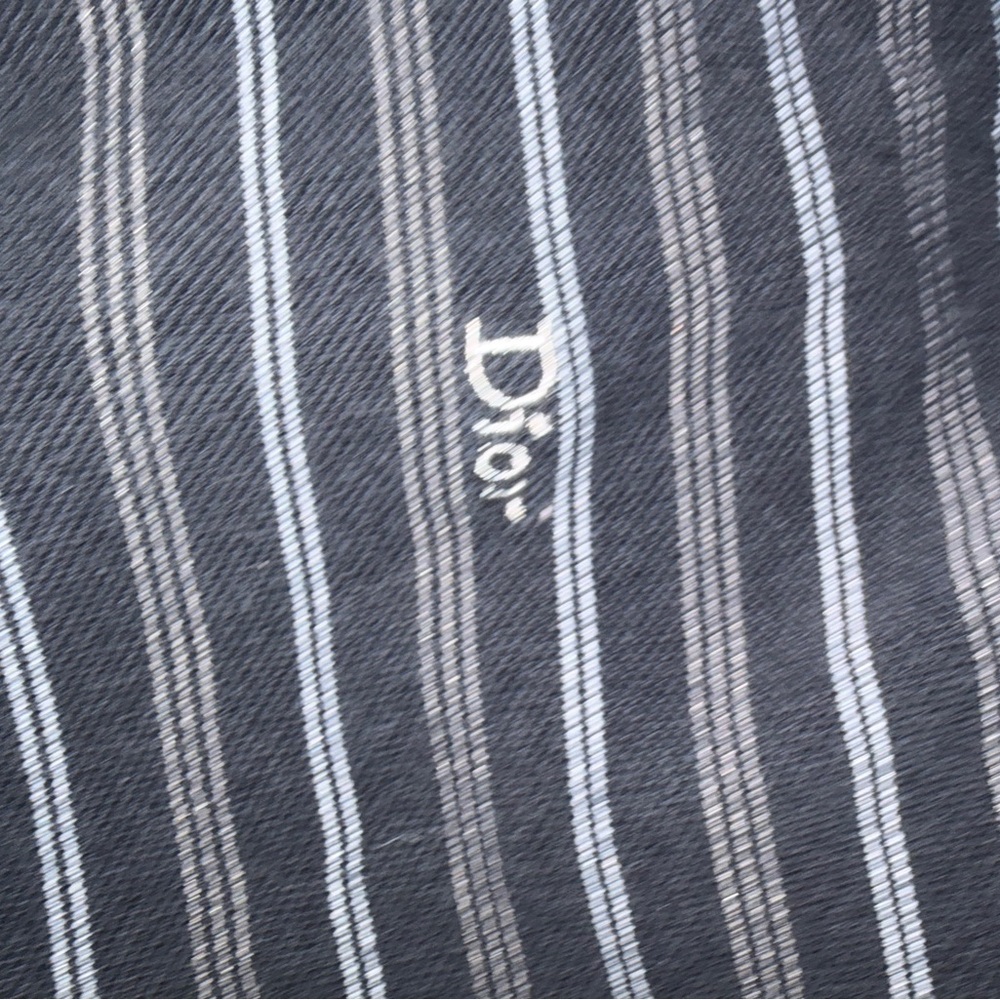 Dior Men's Striped Polo Shirt - Black and Gray - Picture 5 of 6